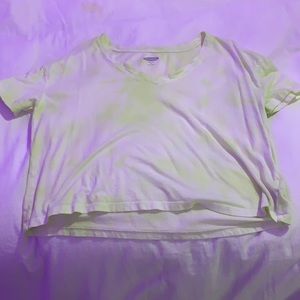 Yellow tie dye crop top